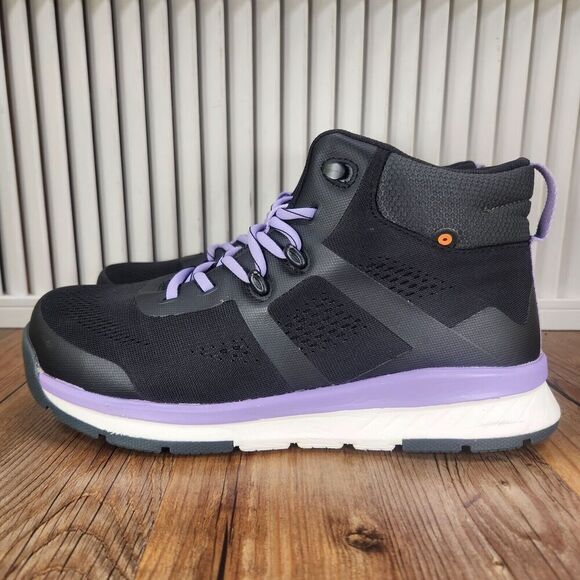 Bogs Sandstone Knit Mid TR Womens 9 Black Purple Composite Safety Toe Work Boots - Picture 3 of 10